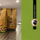 Photo des packagings maniccia, fond craft brun avec des illustrations d'amandes, de canistrellis dans un esprit gourmand